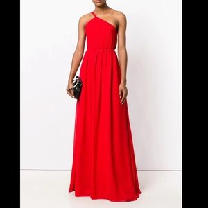 81% off NEW LANVIN red silk evening gown dress